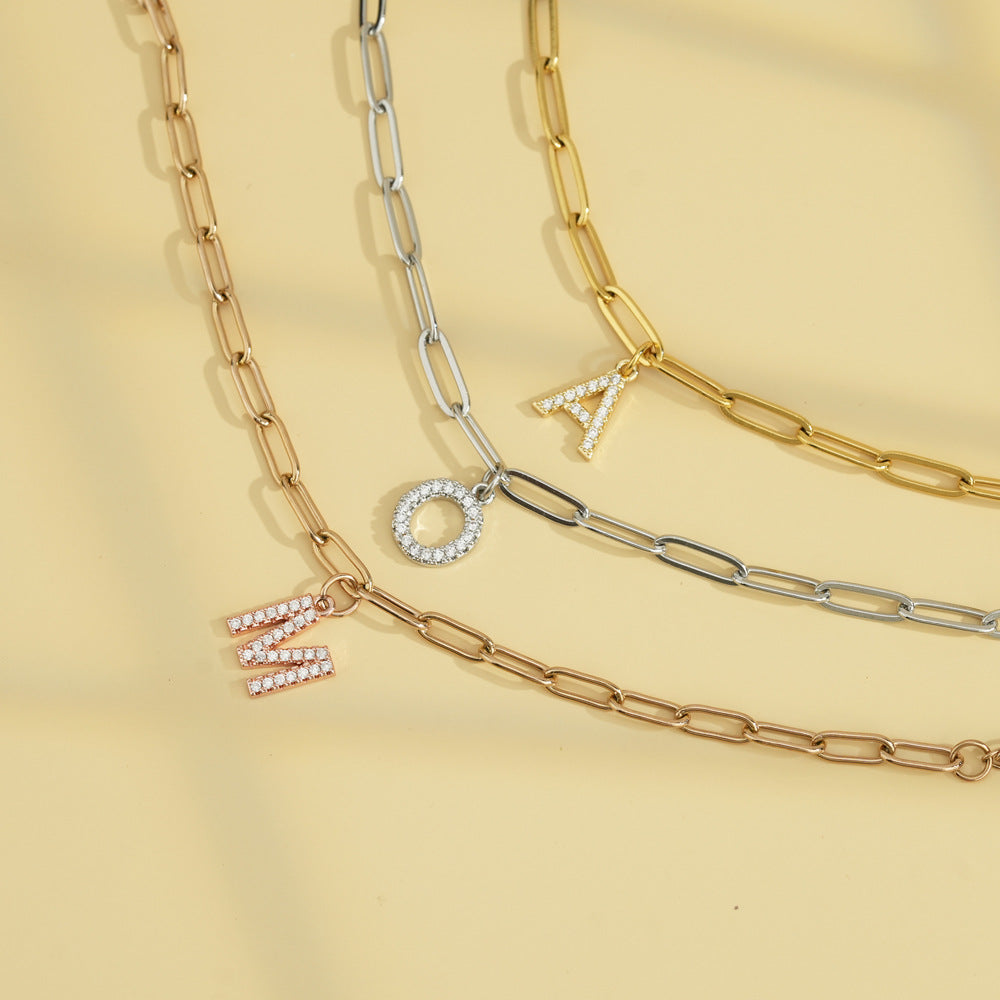 Minimalist Personalized Diamond Letter Bracelet