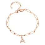 Minimalist Personalized Diamond Letter Bracelet