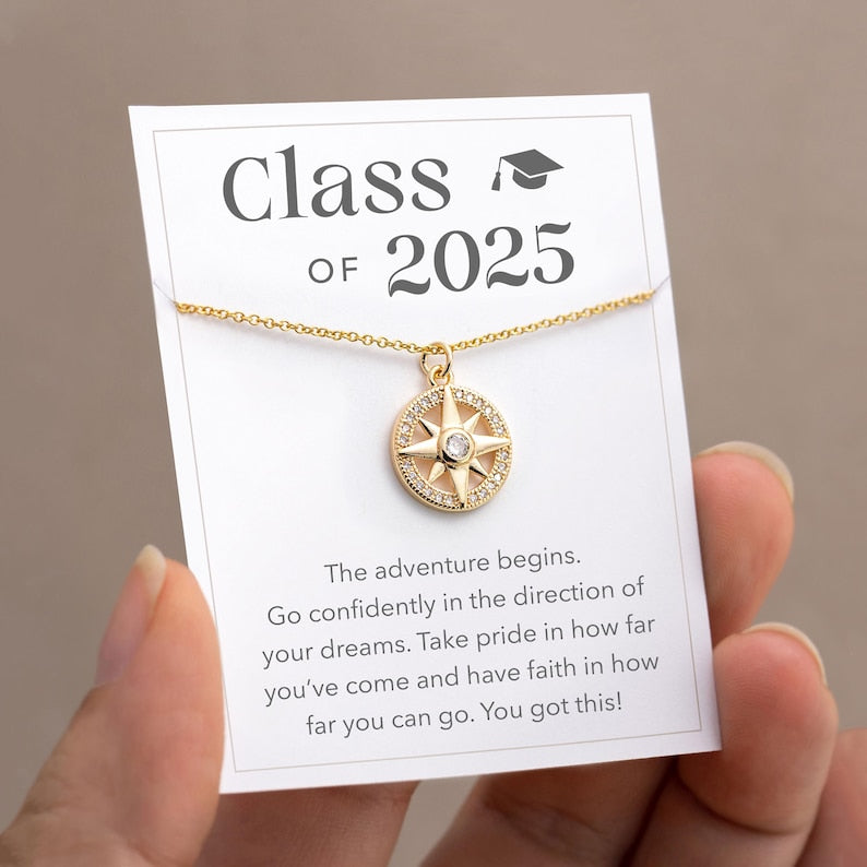 Graduation Gift-Follow Your Compass Necklace