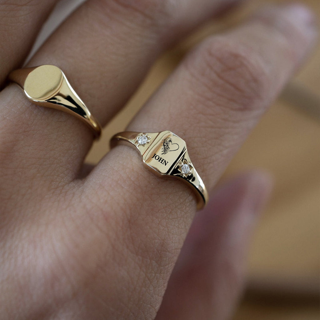 I’m A Mother To A Son With Wings Name Personalized Ring