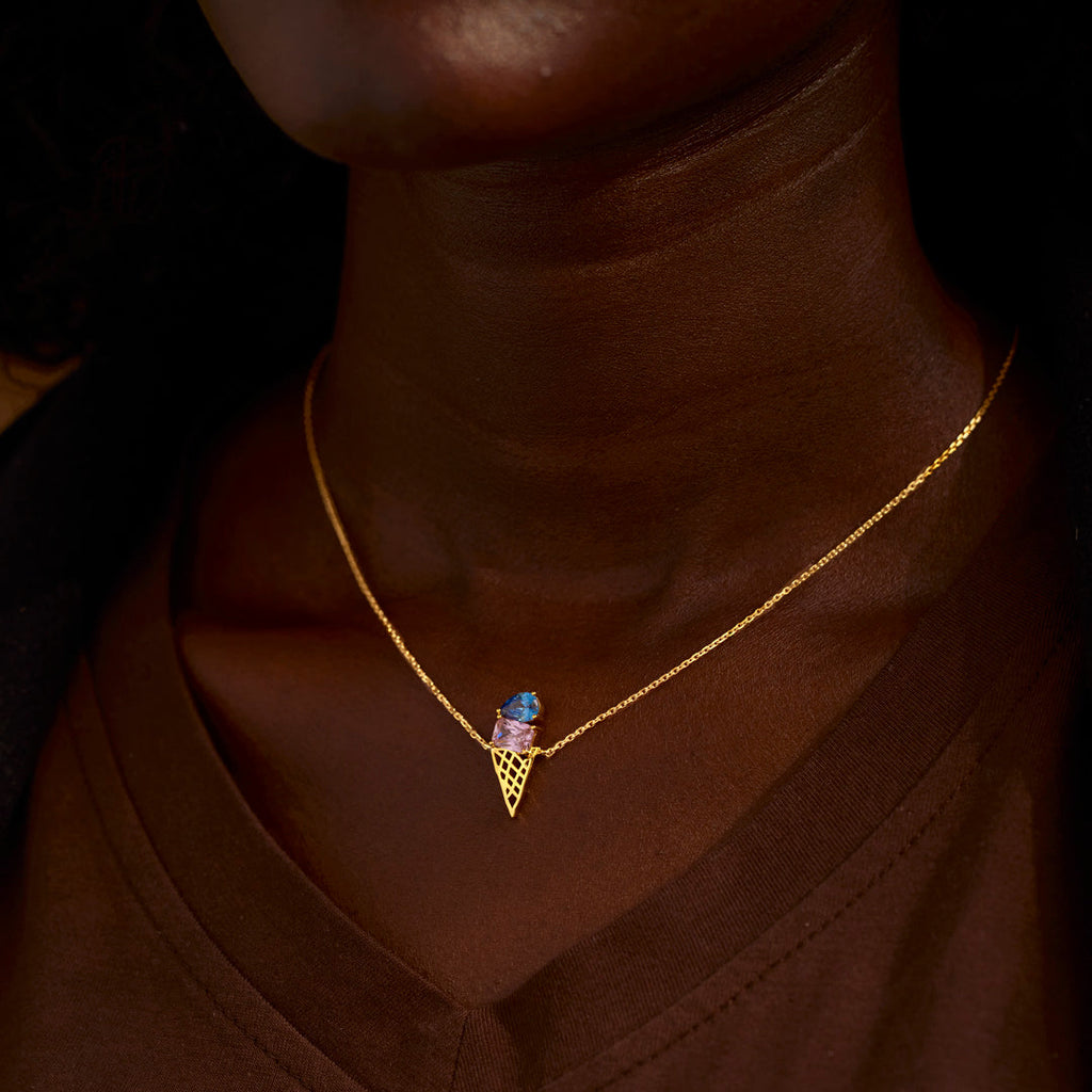 Mama's Sweet Joys - Custon Birthstones Ice Cream Necklace