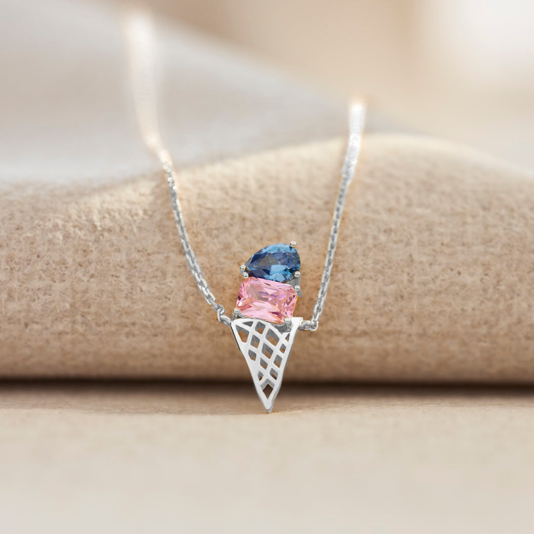 Mama's Sweet Joys - Custon Birthstones Ice Cream Necklace