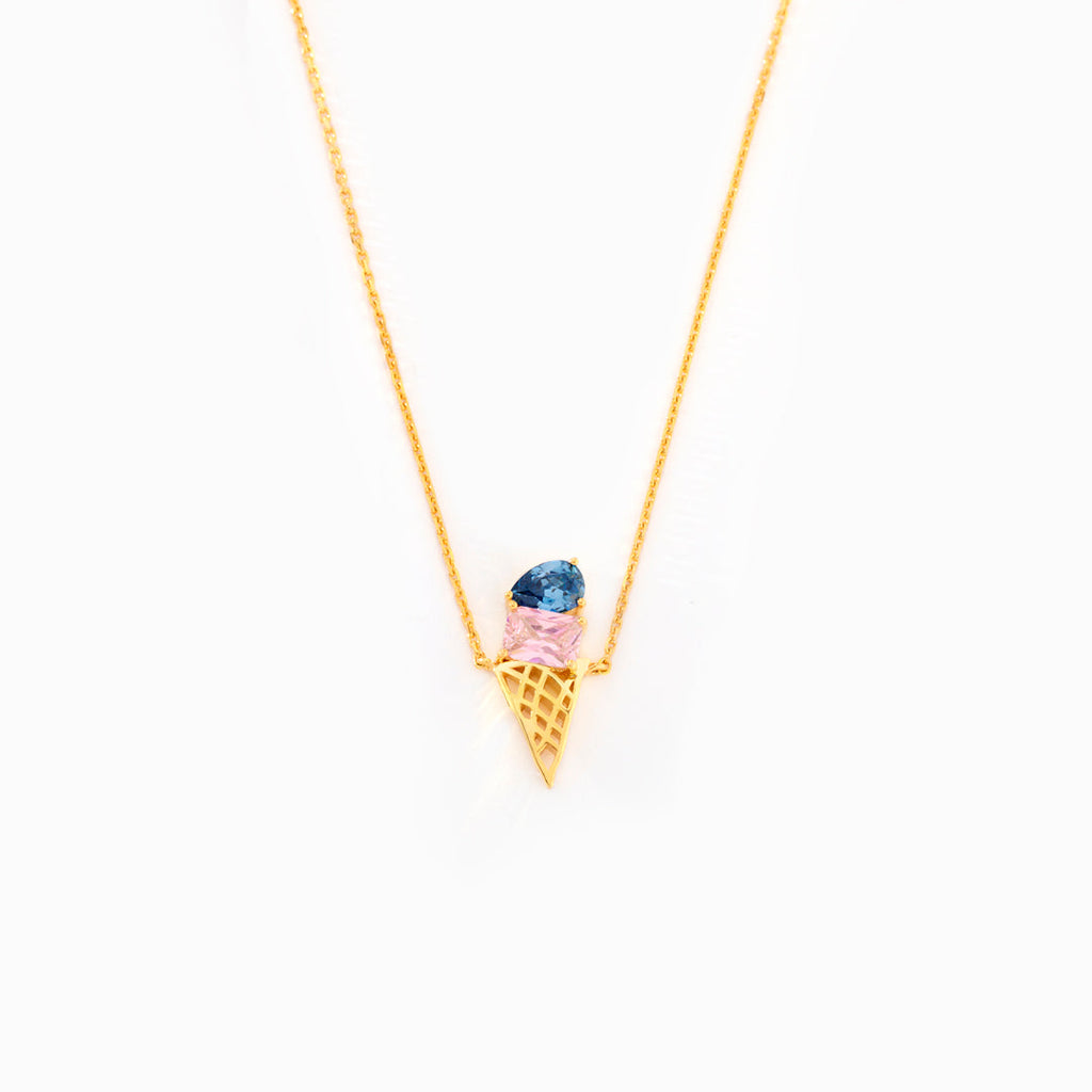 Mama's Sweet Joys - Custon Birthstones Ice Cream Necklace