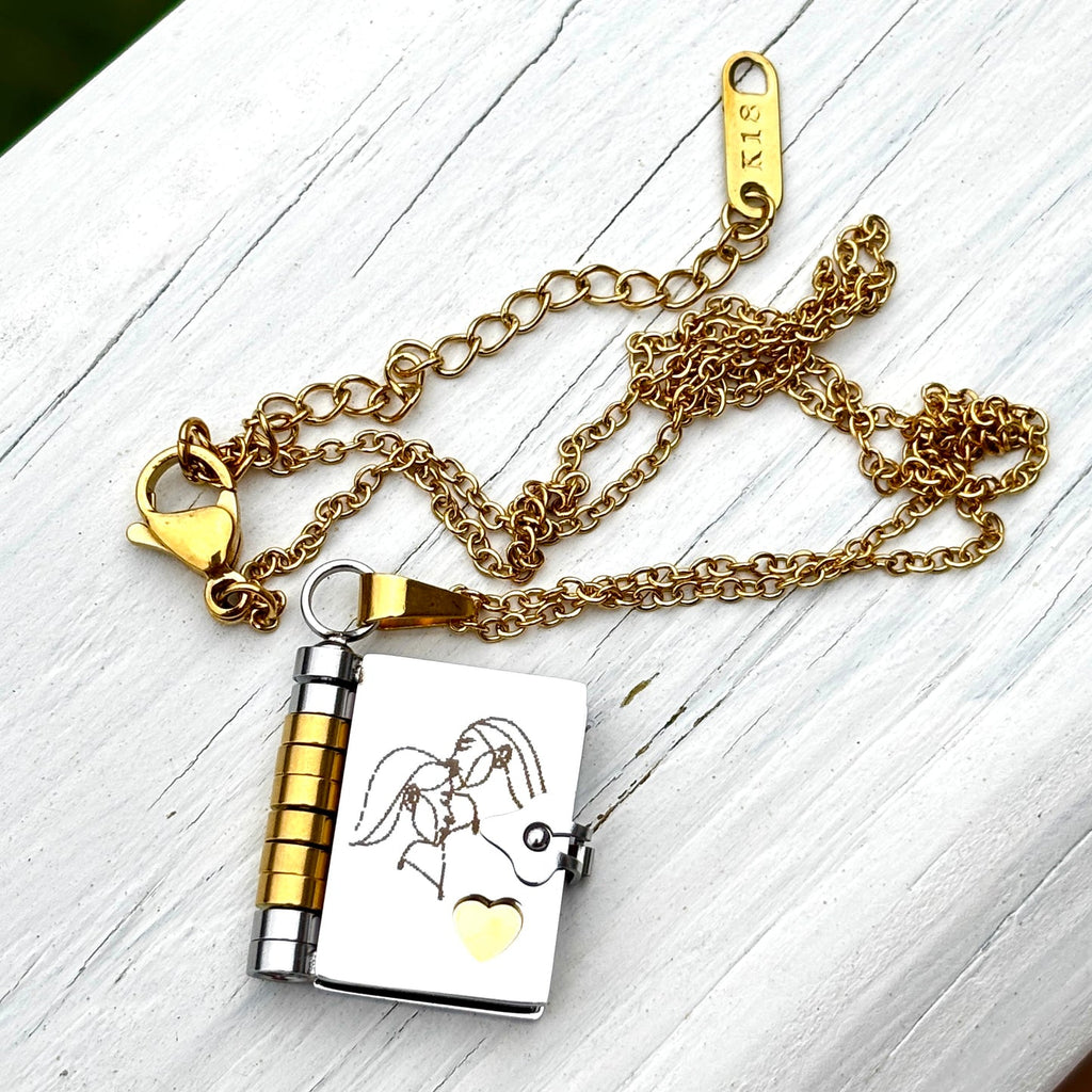 For Sisters- I Love You Sister Book Necklace