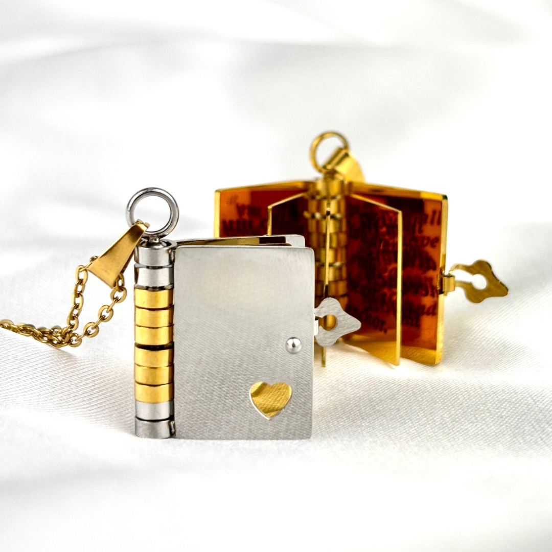 For Sisters- I Love You Sister Book Necklace