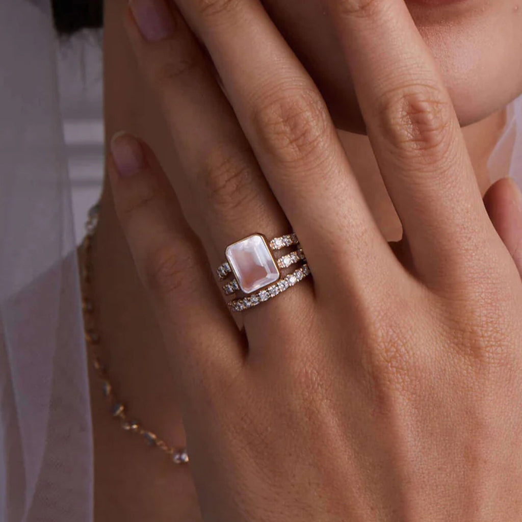 I Am Enough Rose Quartz Ring