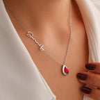 For Memorial - Customized Name Birthstone Memorial Tear Necklace