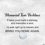 For Memorial - Customized Name Birthstone Memorial Tear Necklace