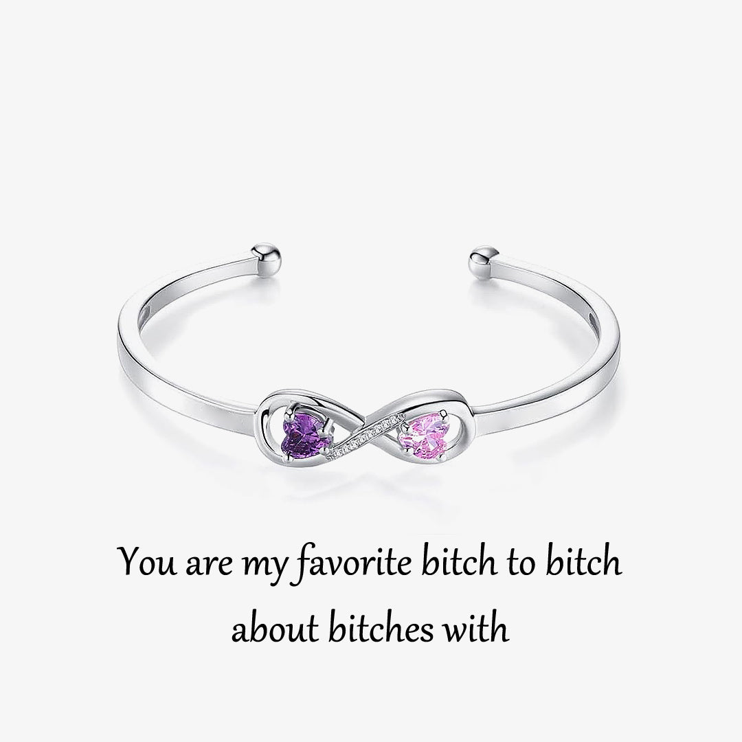 For Friend- You'Re My Favorite Bitch Custom Birthstones Bracelet