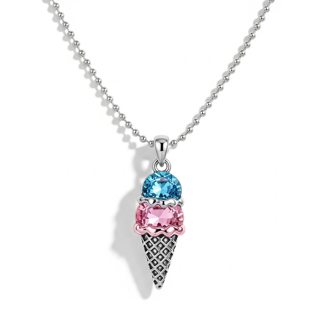 For Love- Custom Sweet Ice Cream Birthstones Necklace