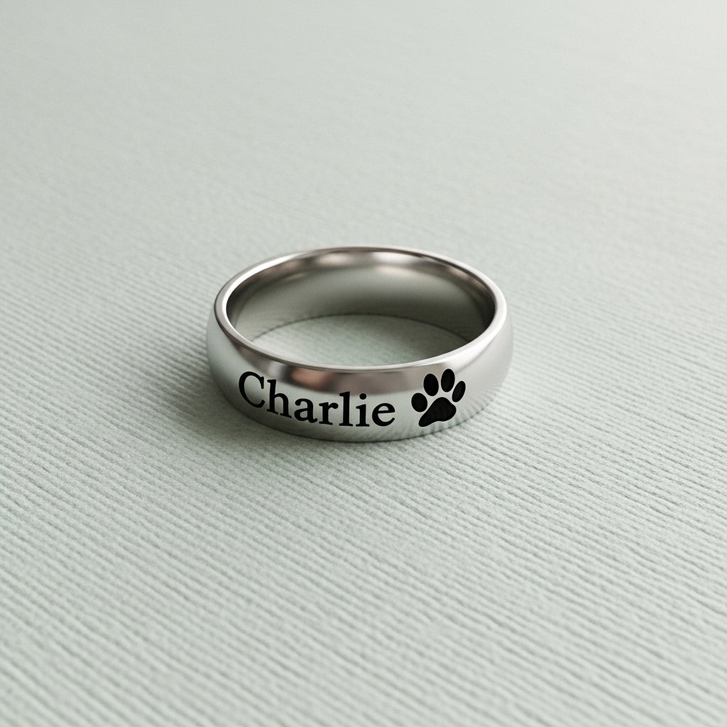 My Four Legged Angel Is Always Near By Engraved Ring