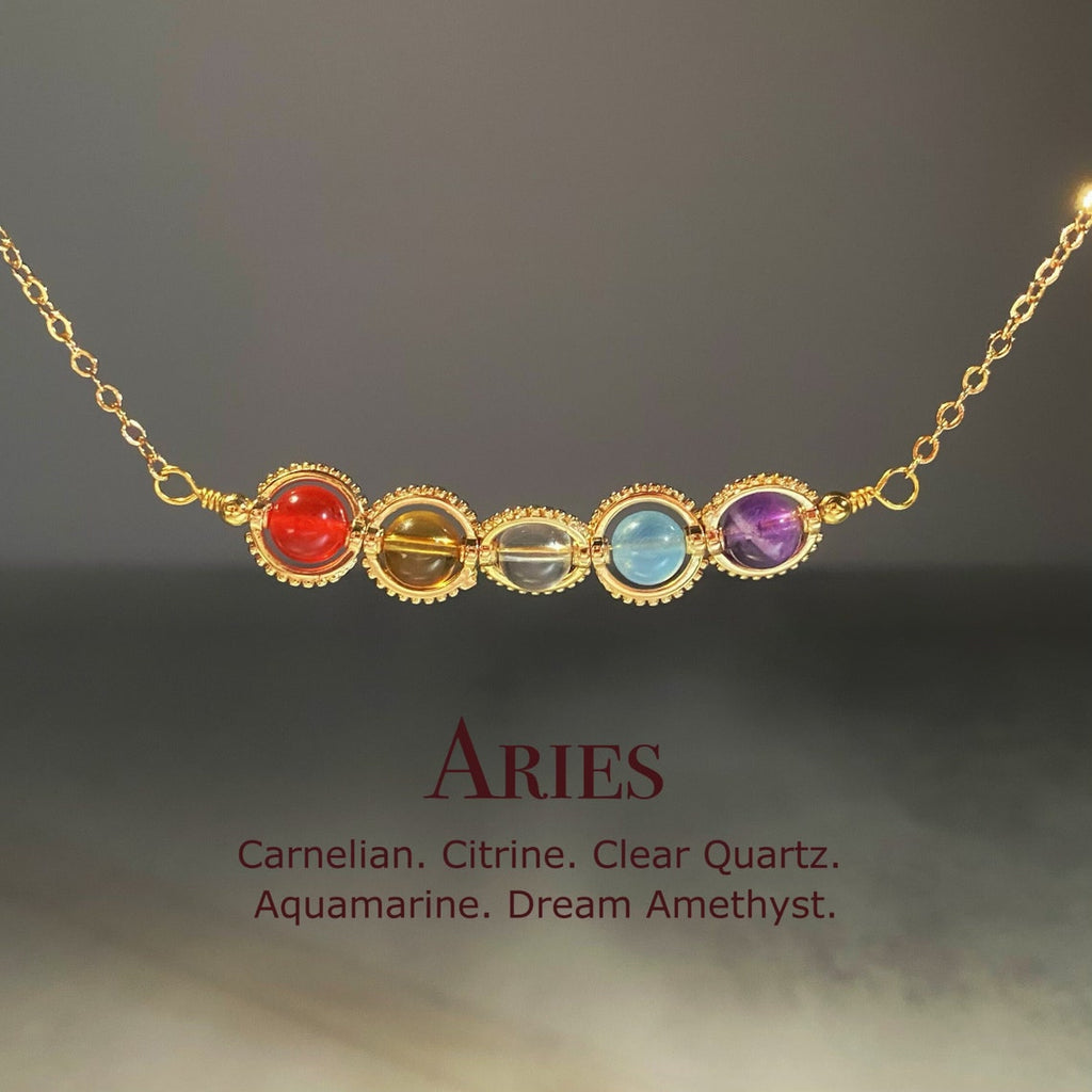 Natural Birthstone Zodiac Necklace - Personalized Astrology Pendant & Gift