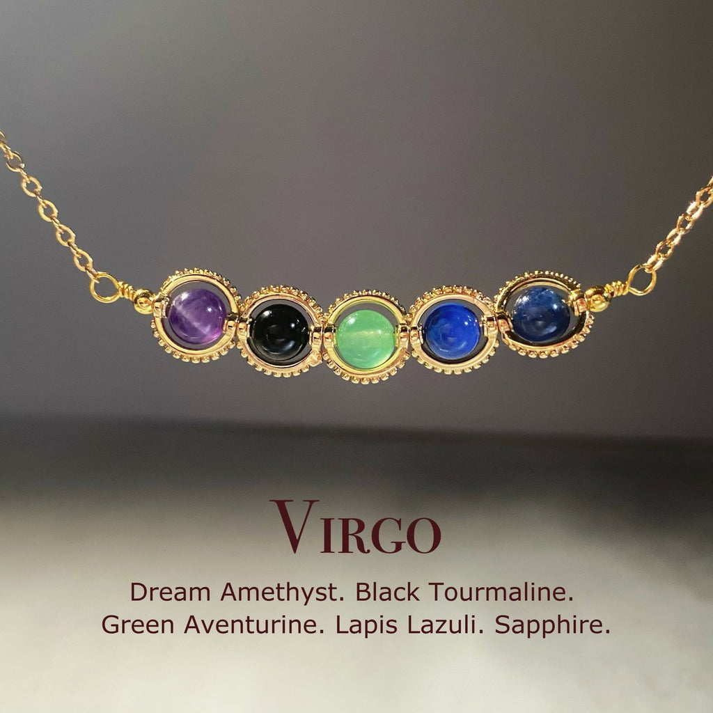 Natural Birthstone Zodiac Necklace - Personalized Astrology Pendant & Gift