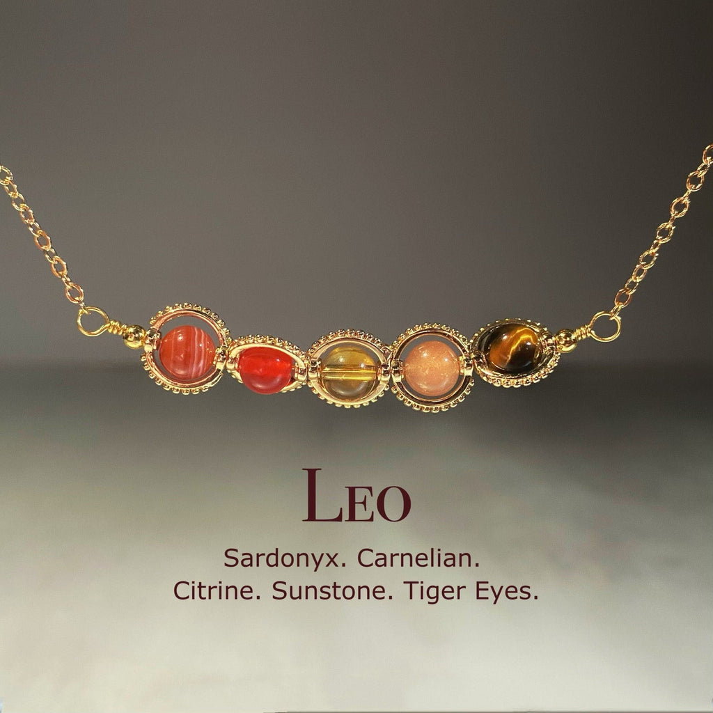 Natural Birthstone Zodiac Necklace - Personalized Astrology Pendant & Gift