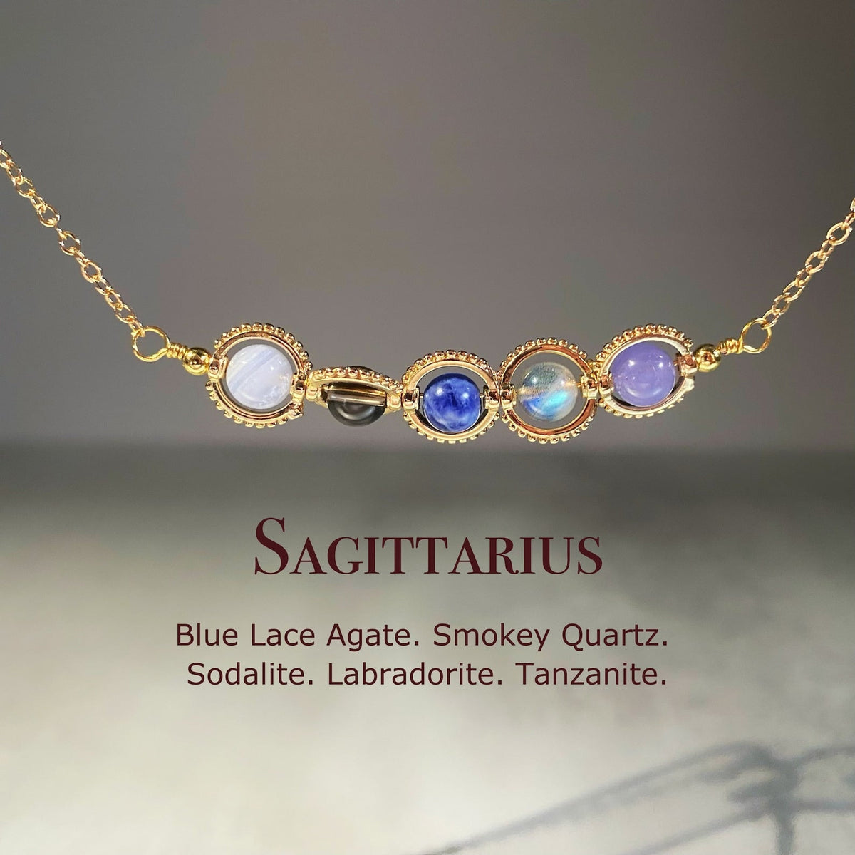 Natural Birthstone Zodiac Necklace - Personalized Astrology Pendant & Gift