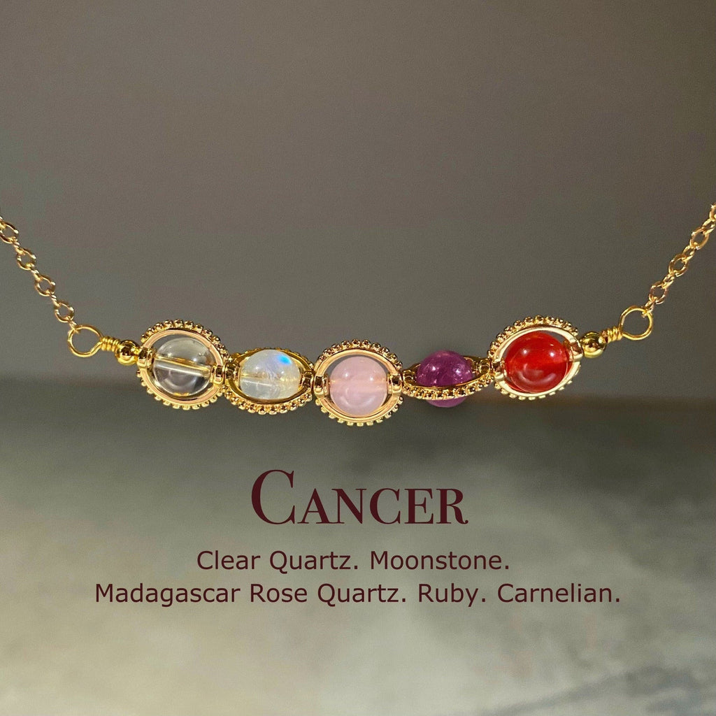 Natural Birthstone Zodiac Necklace - Personalized Astrology Pendant & Gift