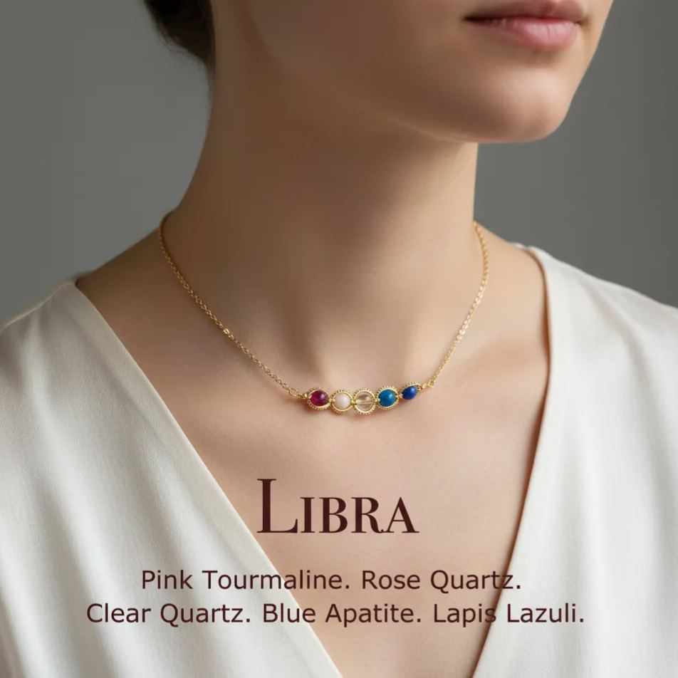 Natural Birthstone Zodiac Necklace - Personalized Astrology Pendant & Gift