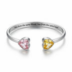 For Friend -Not Sisters By Blood But Sisters By Heart Custom Birthstones Bracelet