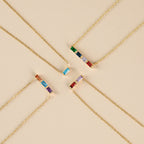 For Friend- Custom Baguette Birthstone Necklace