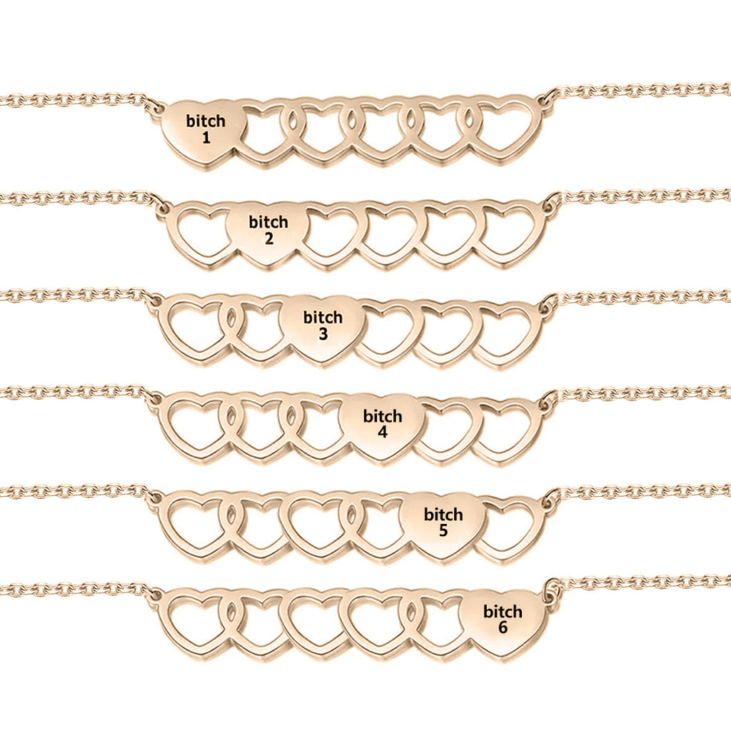 For Friend -You're My Favorite Bitch Heart Set Bracelet