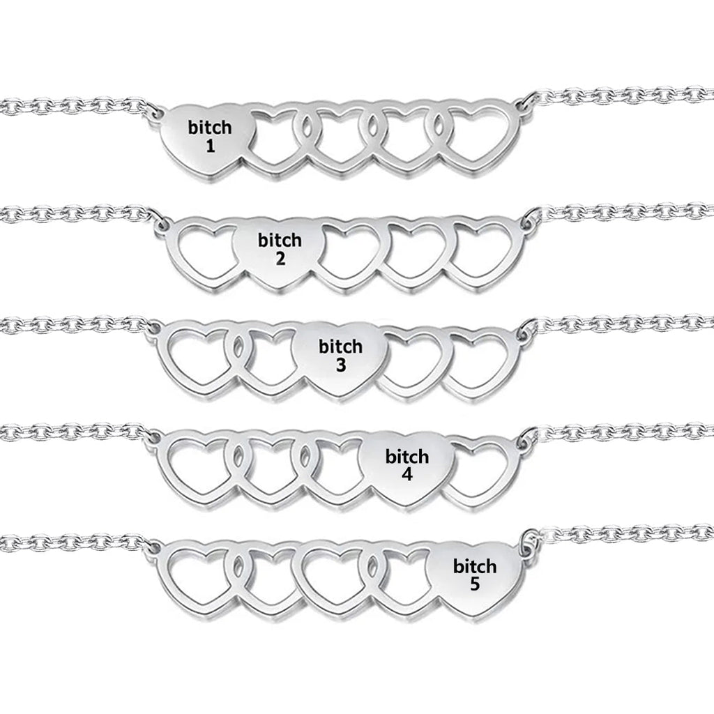 For Friend -You're My Favorite Bitch Heart Set Bracelet
