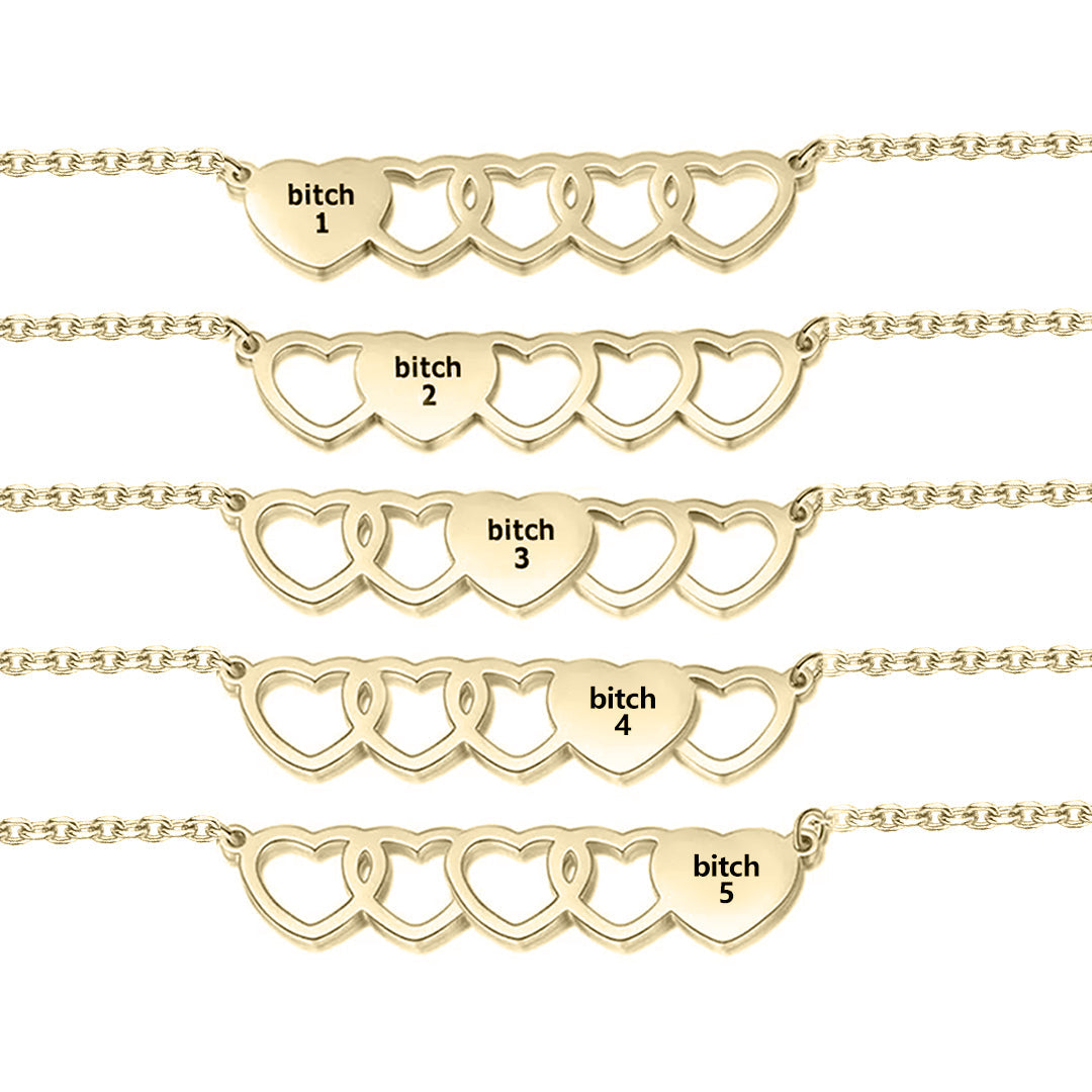 For Friend -You're My Favorite Bitch Heart Set Bracelet