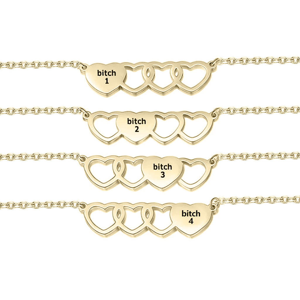 For Friend -You're My Favorite Bitch Heart Set Bracelet