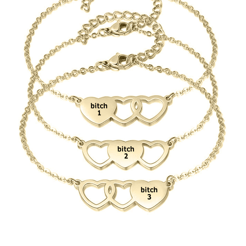 For Friend -You're My Favorite Bitch Heart Set Bracelet