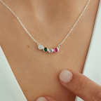 For Love- Custom Family Birthstone Elegant Necklace