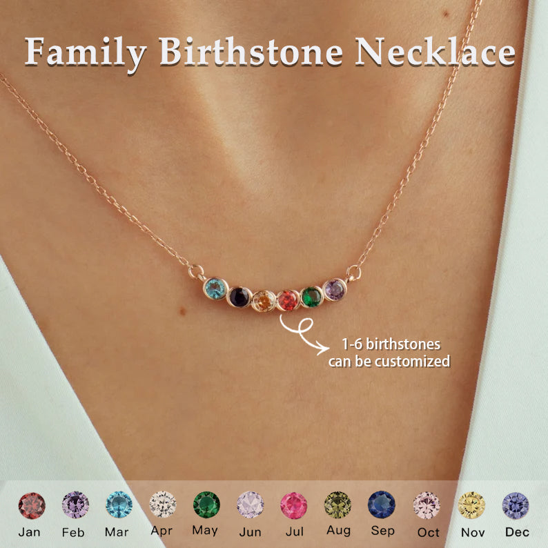 For Love- Custom Family Birthstone Elegant Necklace