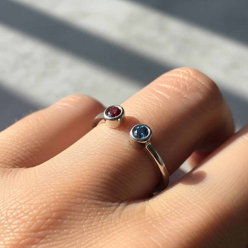 For Friend - Custom Double Birthstone Ring
