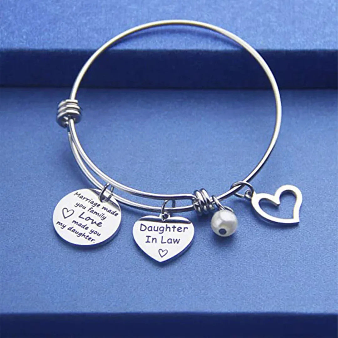 For Daughter-in-Law - Marriage Made You Family Love Made You My Daughter Bangle Bracelet