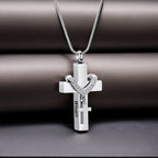 For Memorial - Custom Name Cross Pendant Urn Necklace