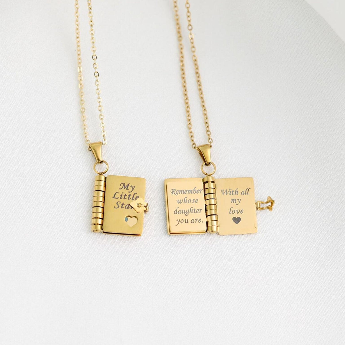 For Daughter -My Little Star Book Necklace