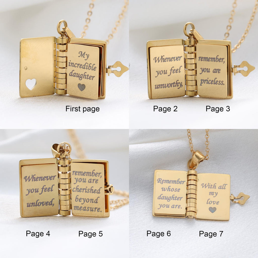 For Daughter -My Little Star Book Necklace
