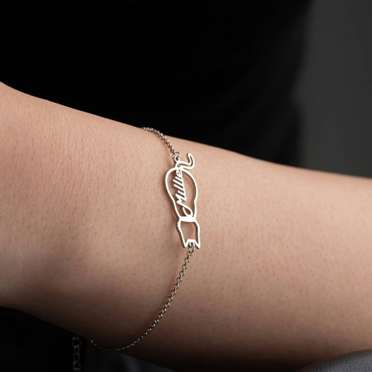 Personalised Cat Name Bracelet