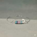 Mama's Mini Squad Safety Pin Birthstone Bracelet