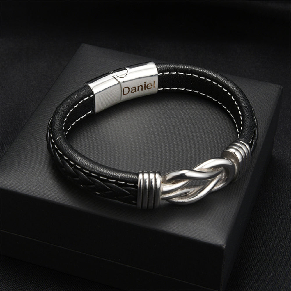 To My Son- Keep Me In Your Heart Infinity Custom Bracelet