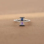 Love Remains Hourglass Double Birthstone Ring