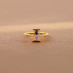 Love Remains Hourglass Double Birthstone Ring