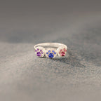 Proud Dog Mom 1–5 Paw Birthstone Custom Ring