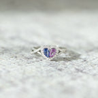 Mother And Daughter Dual Teardrop Birthstone Heart Ring