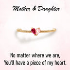 Custom Tiny Heart Birthstone Adjustable Ring