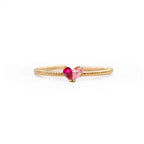 Custom Tiny Heart Birthstone Adjustable Ring
