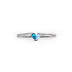 Custom Tiny Heart Birthstone Adjustable Ring