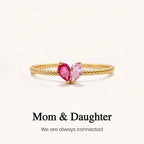 Custom Tiny Heart Birthstone Adjustable Ring