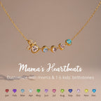 Mama's Heartbeats Mom And 1-6 Birthstone Bow Necklace