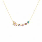Mama's Heartbeats Mom And 1-6 Birthstone Bow Necklace