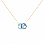 Mother & Daughter Linking Hearts Circle Birthstone Necklace