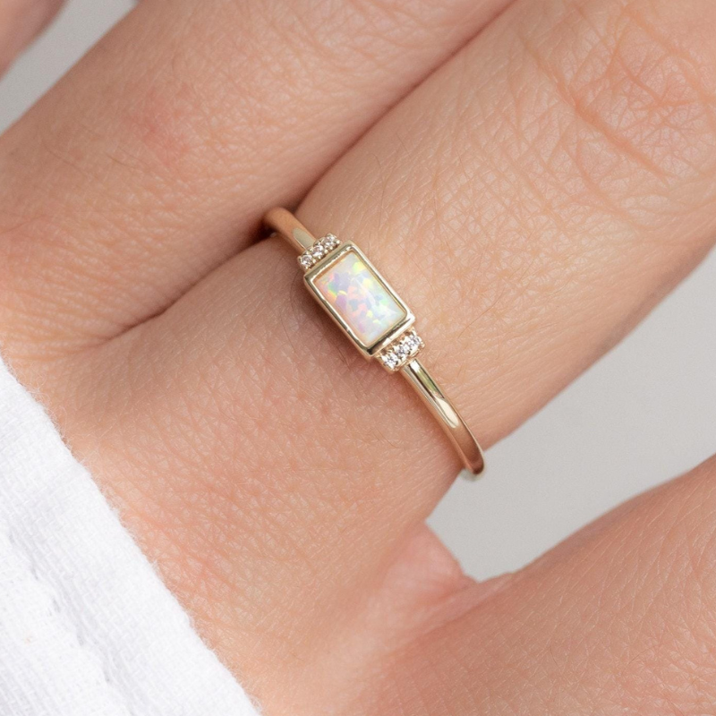 Begin Again Opal Baguette Ring